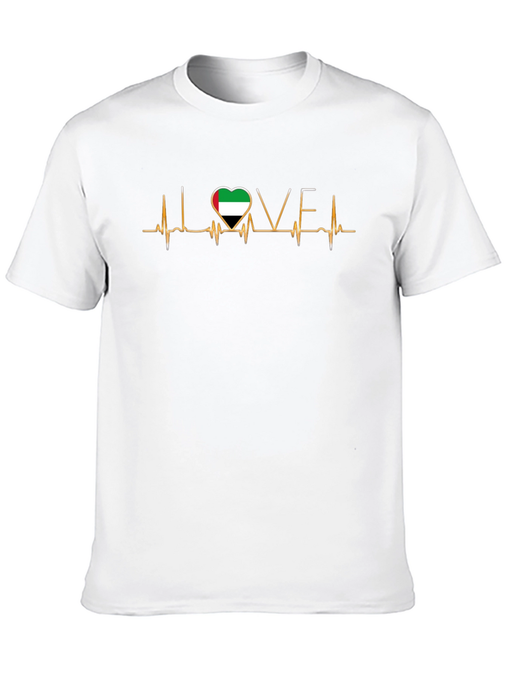 Love UAE Heartbeat T-Shirt - Patriotic Design