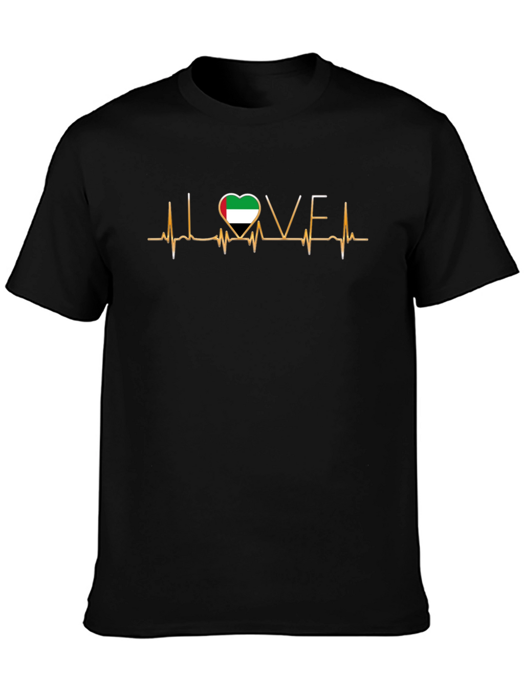 Love UAE Heartbeat T-Shirt - Patriotic Design