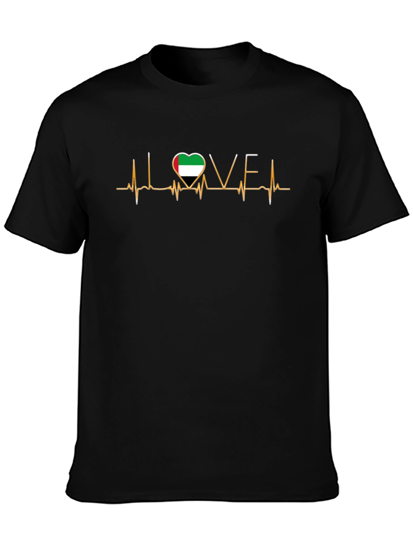 Love UAE Heartbeat T-Shirt - Patriotic Design