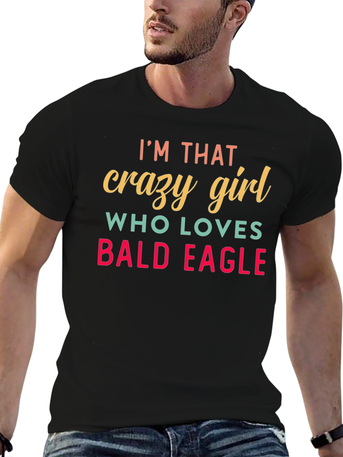 Crazy Girl Bald Eagle T-Shirt