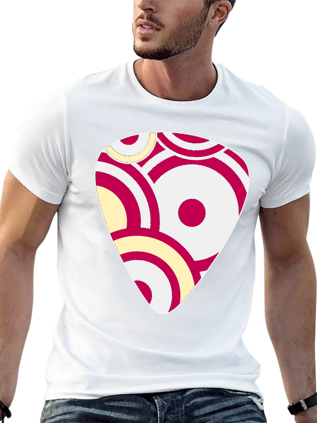 Abstract Graphic Print Black Cotton T-Shirt