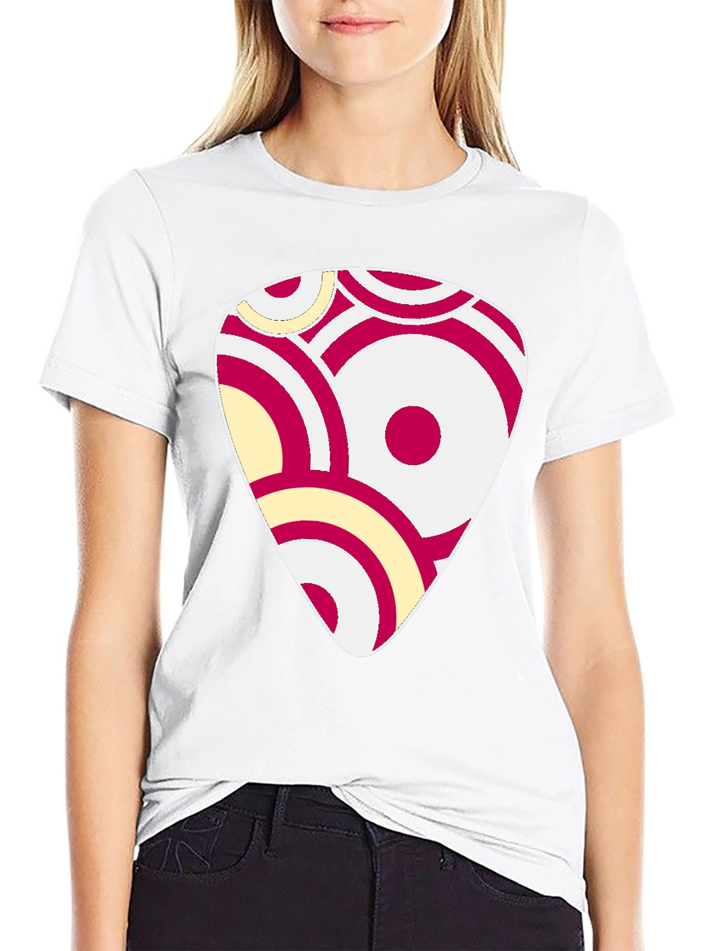 Abstract Graphic Print Black Cotton T-Shirt