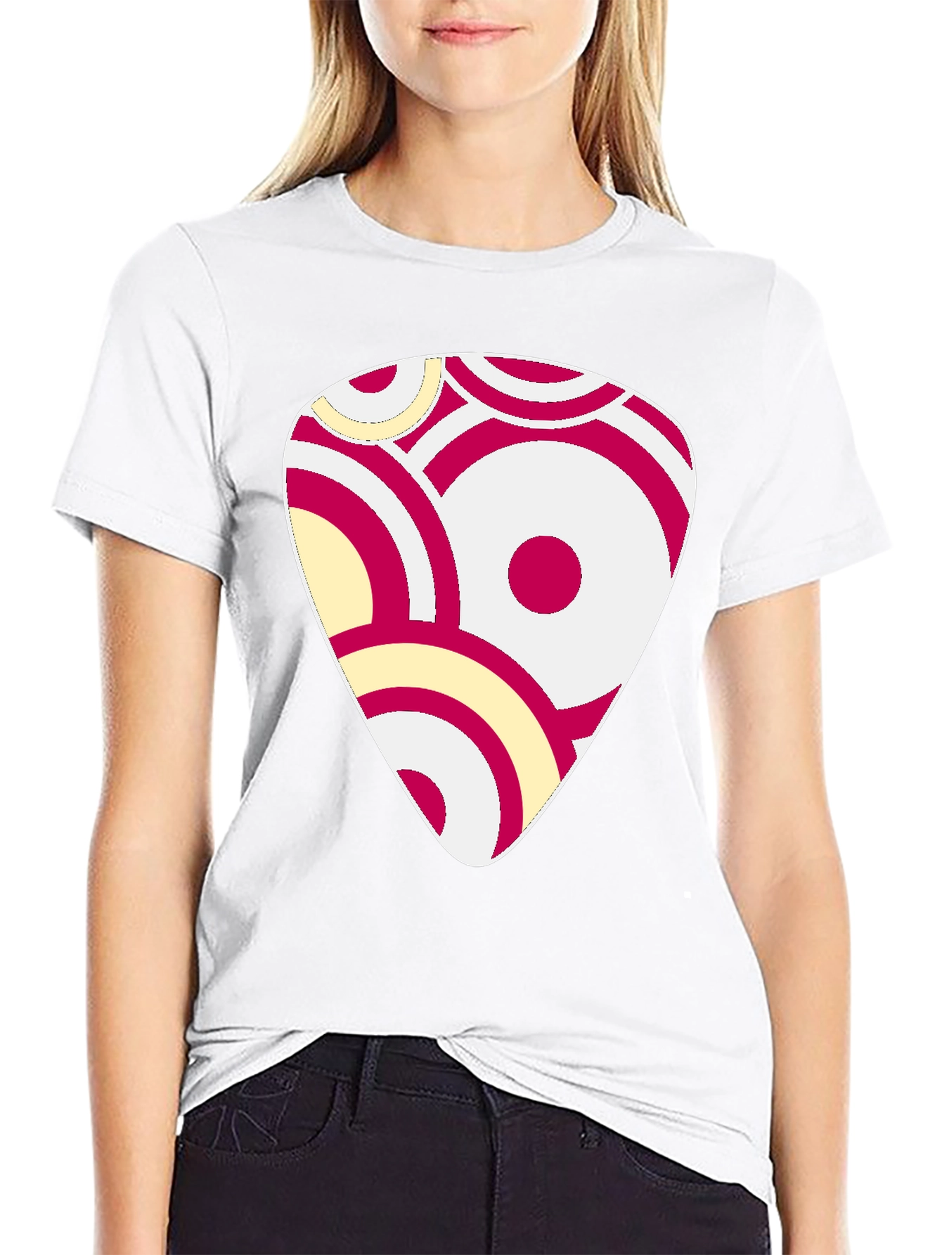 Abstract Graphic Print Black Cotton T-Shirt