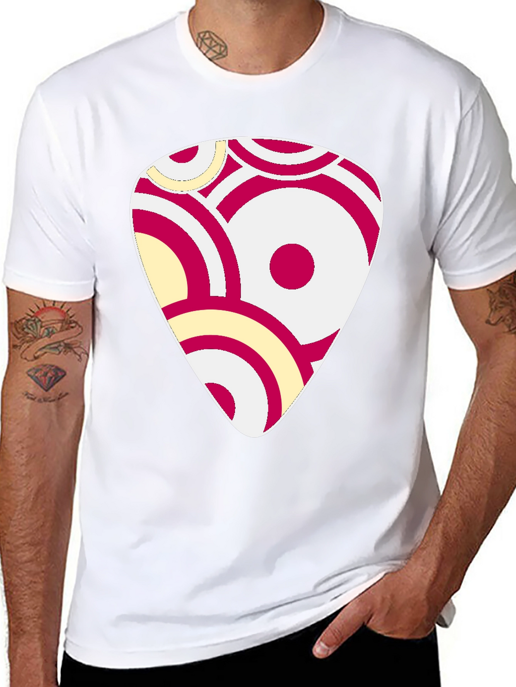 Abstract Graphic Print Black Cotton T-Shirt