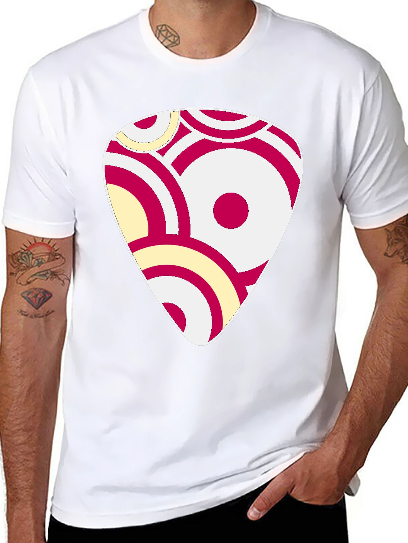 Abstract Graphic Print Black Cotton T-Shirt