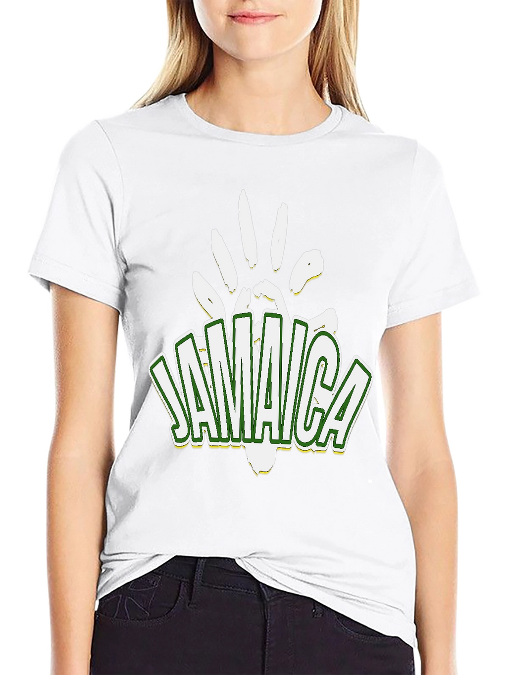 Jamaica Handprint Graphic Black T-Shirt
