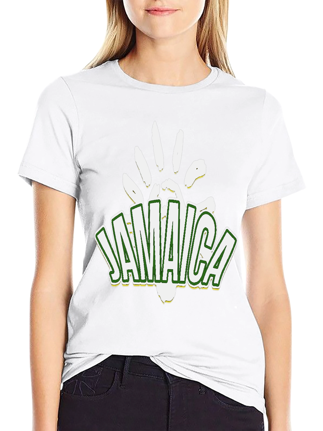 Jamaica Handprint Graphic Black T-Shirt