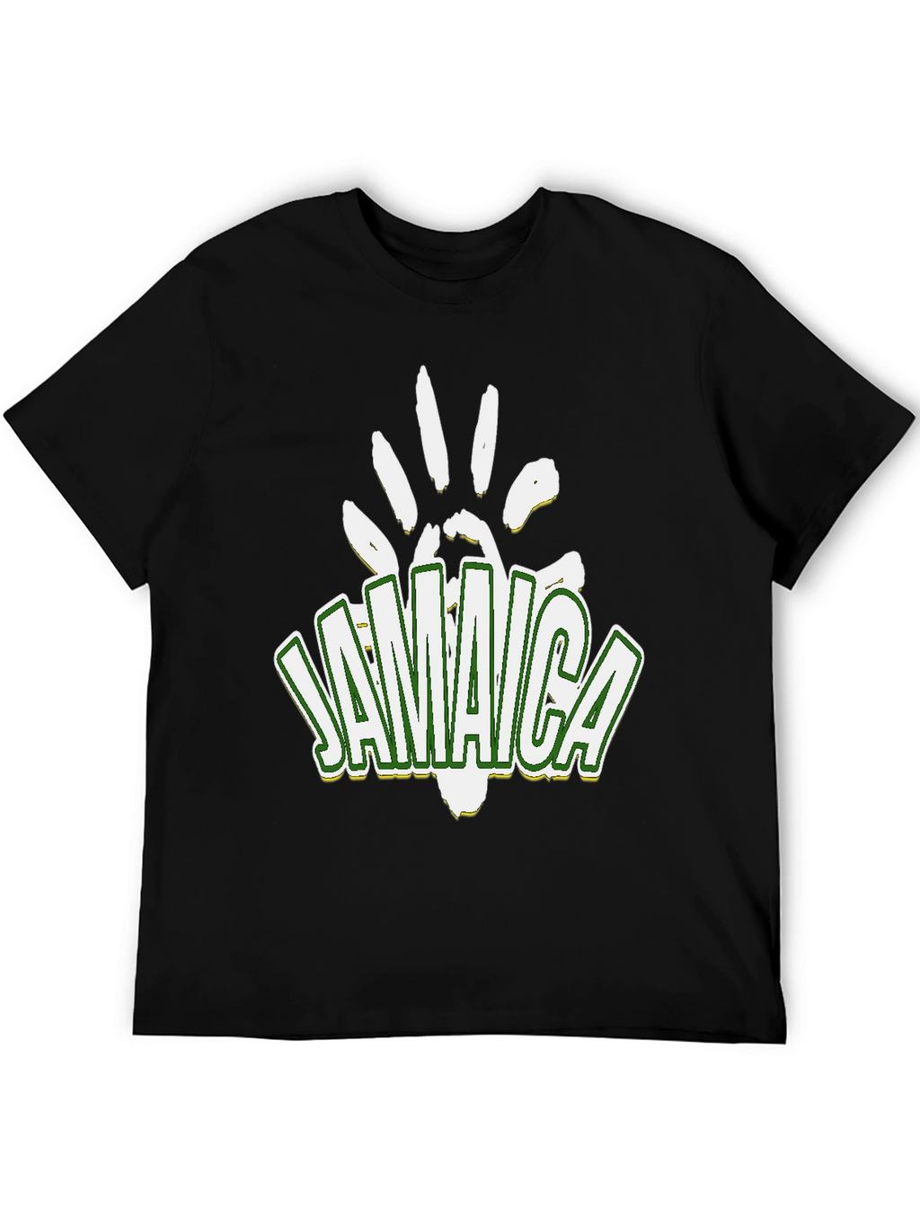 Jamaica Handprint Graphic Black T-Shirt