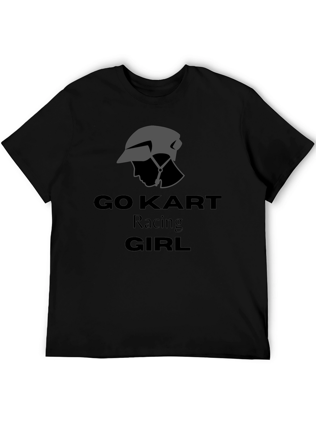 Go Kart Racing Girl T-Shirt - Black Cotton Tee