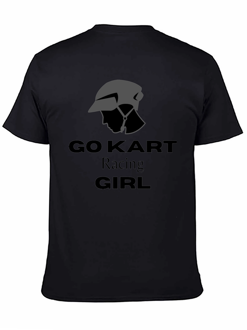 Go Kart Racing Girl T-Shirt - Black Cotton Tee