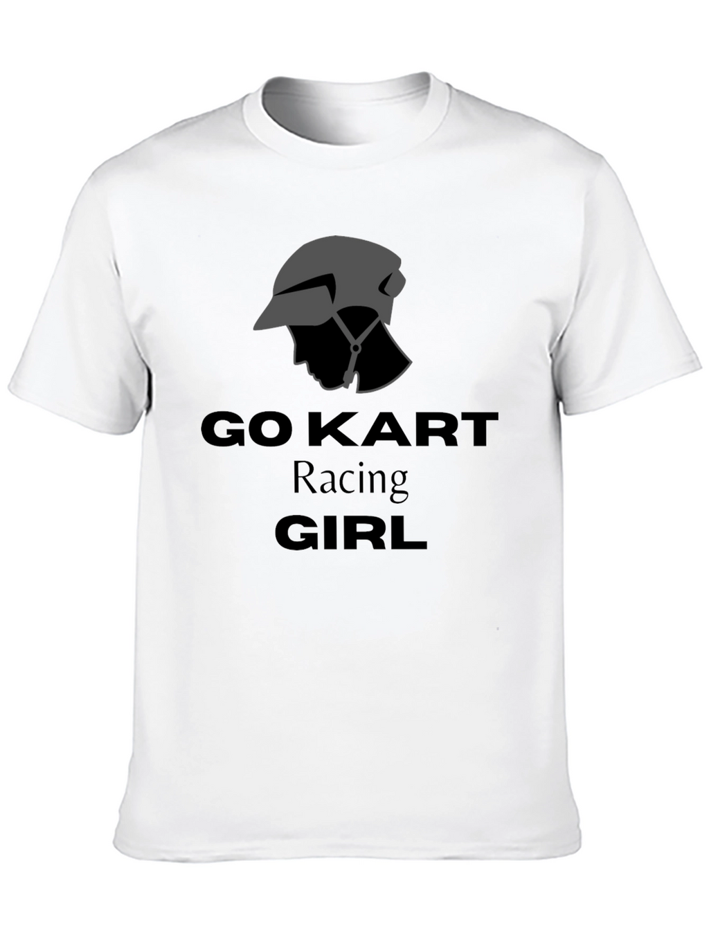 Go Kart Racing Girl T-Shirt - Black Cotton Tee