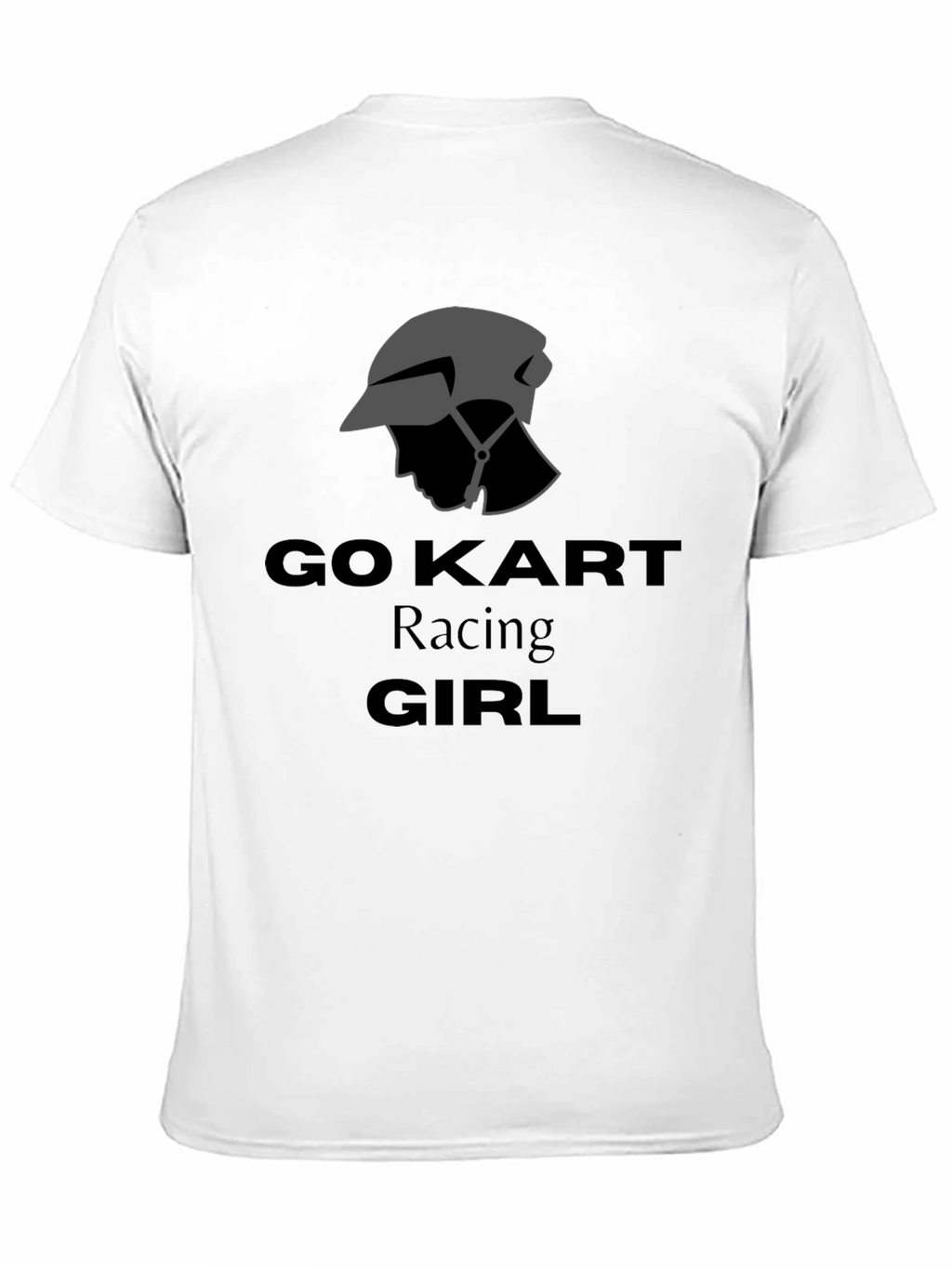 Go Kart Racing Girl T-Shirt - Black Cotton Tee