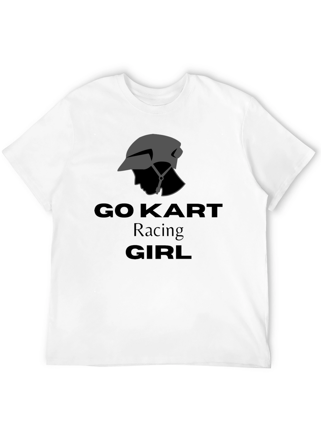 Go Kart Racing Girl T-Shirt - Black Cotton Tee