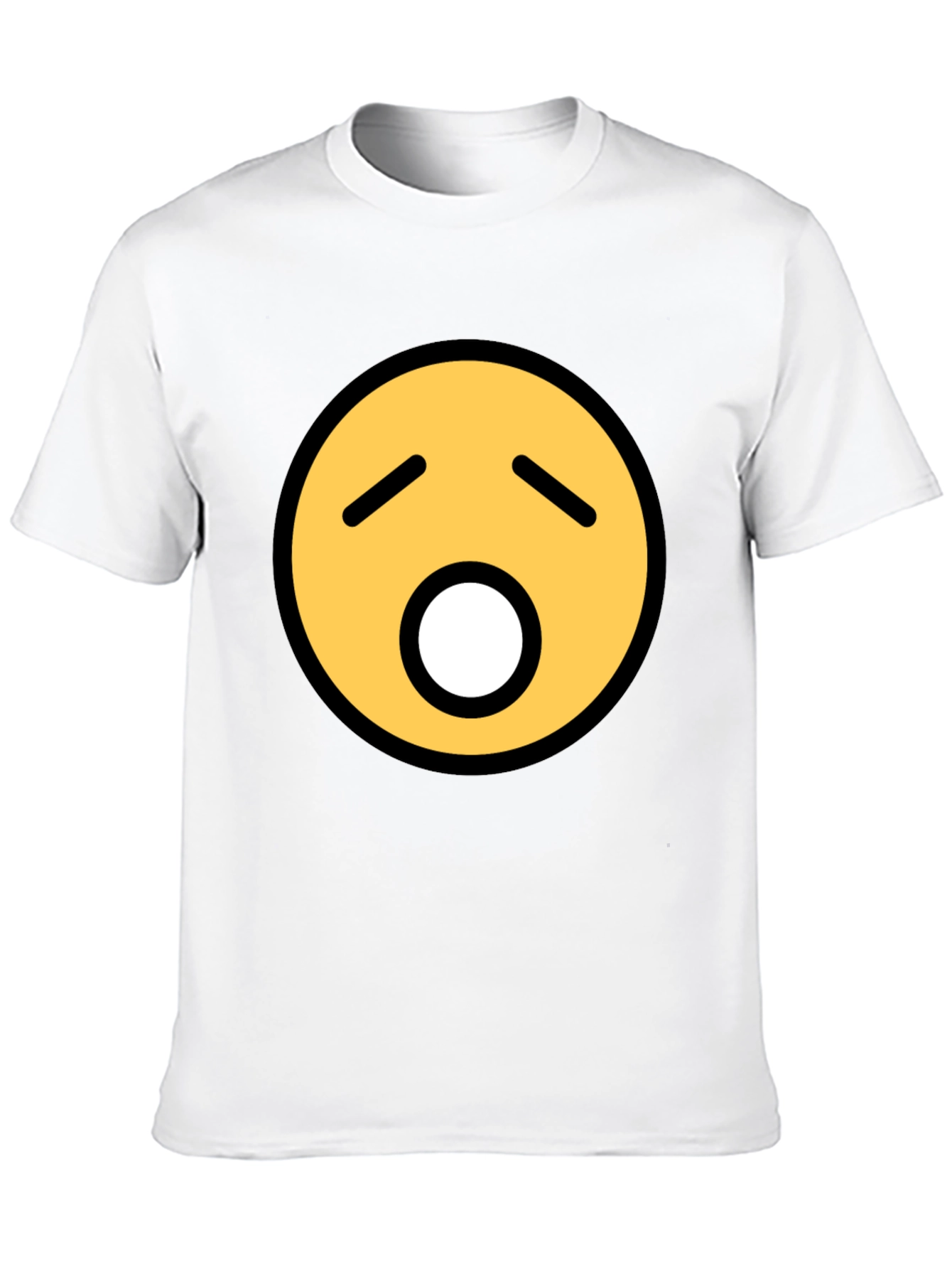 Yawning Emoji Graphic Tee - Black