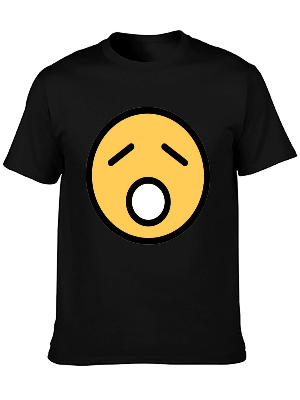 Yawning Emoji Graphic Tee - Black