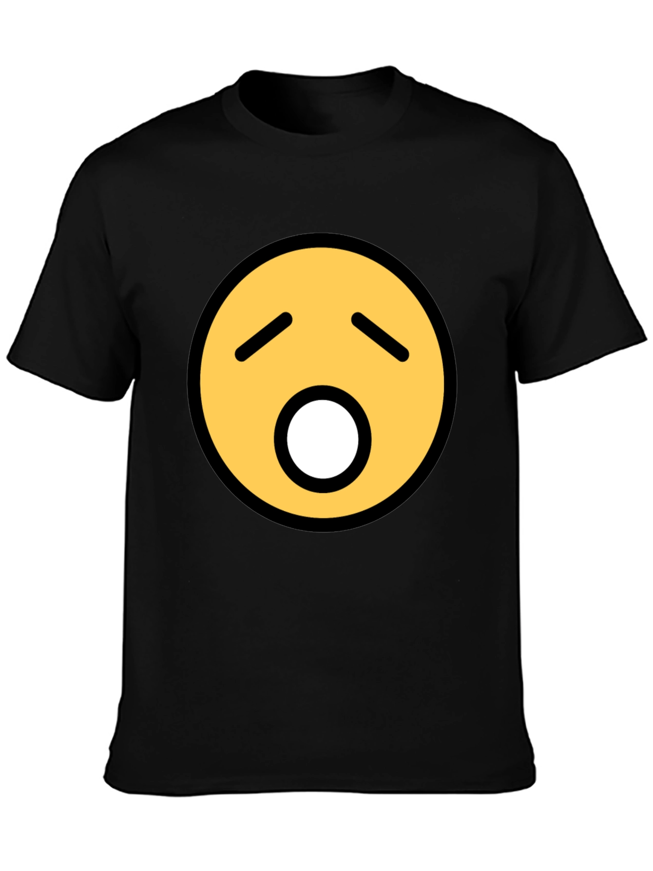 Yawning Emoji Graphic Tee - Black