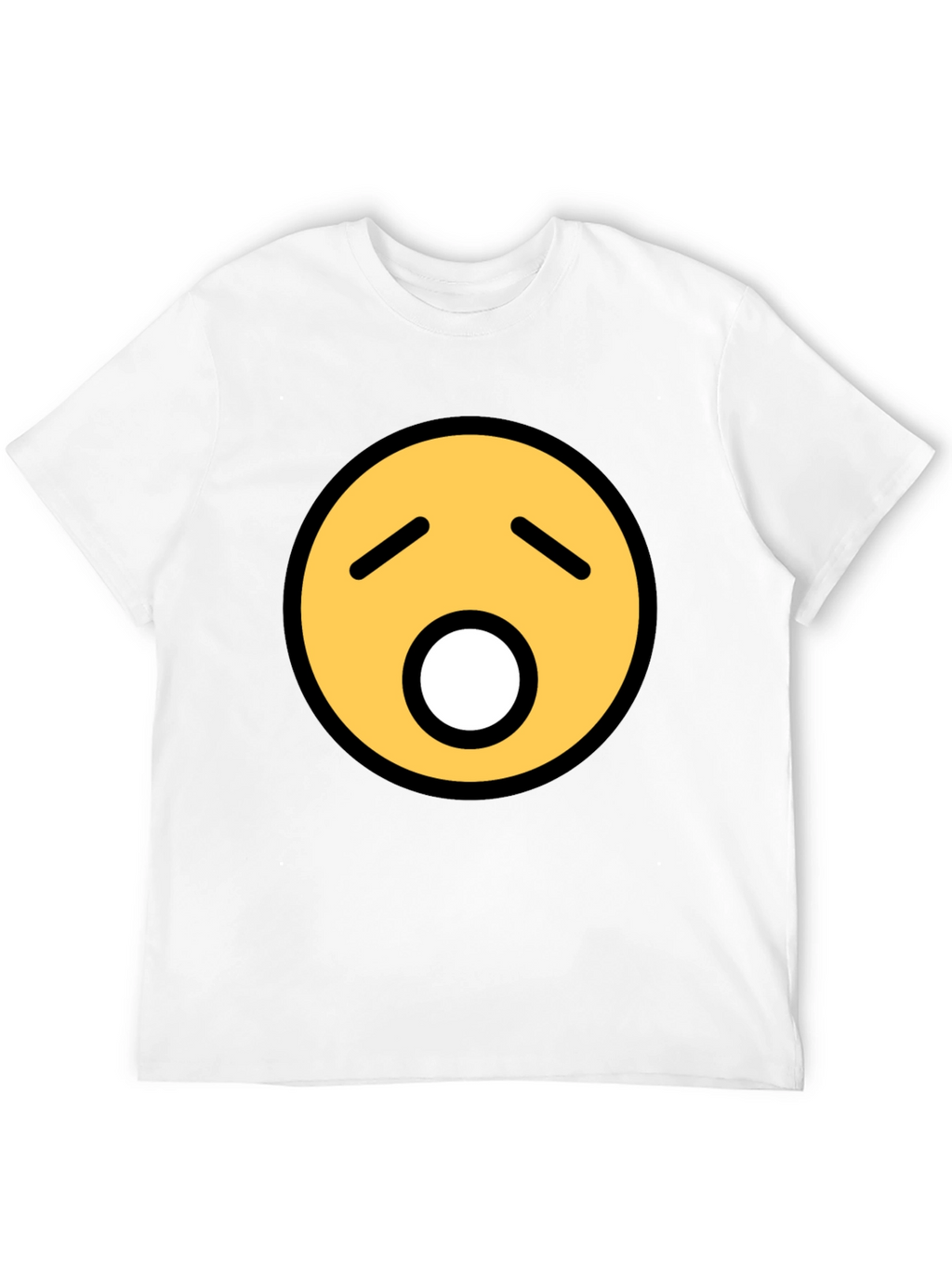 Yawning Emoji Graphic Tee - Black