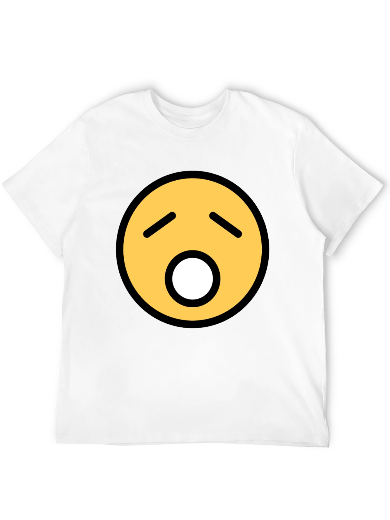 Yawning Emoji Graphic Tee - Black