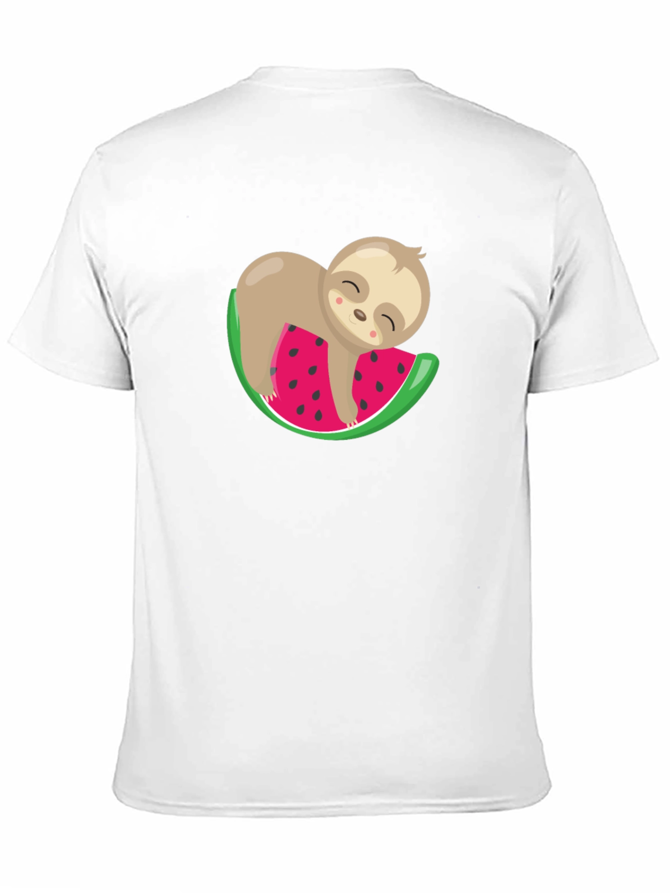 Cute Sloth Watermelon Graphic Tee - Unisex Black T-Shirt