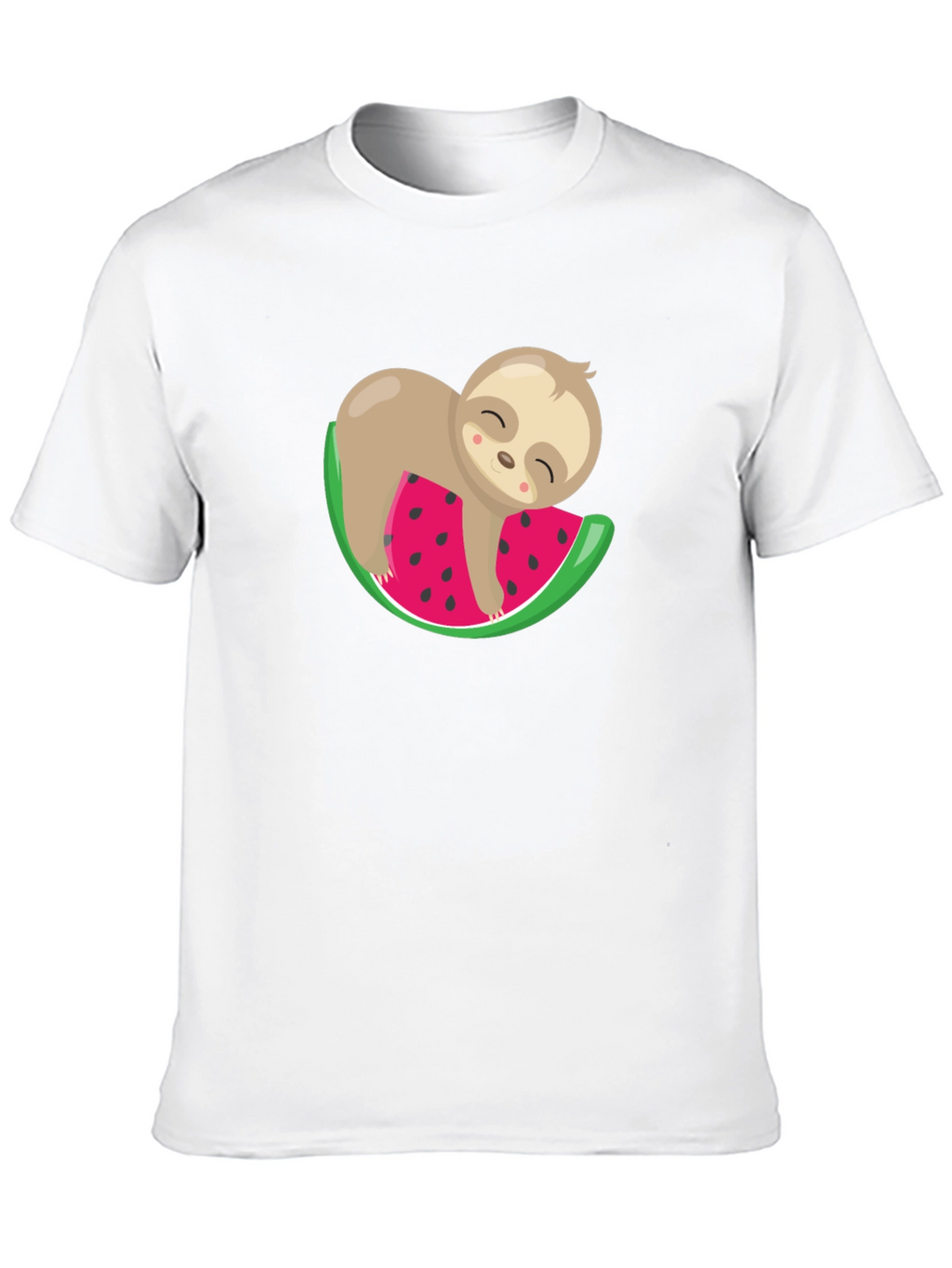 Cute Sloth Watermelon Graphic Tee - Unisex Black T-Shirt