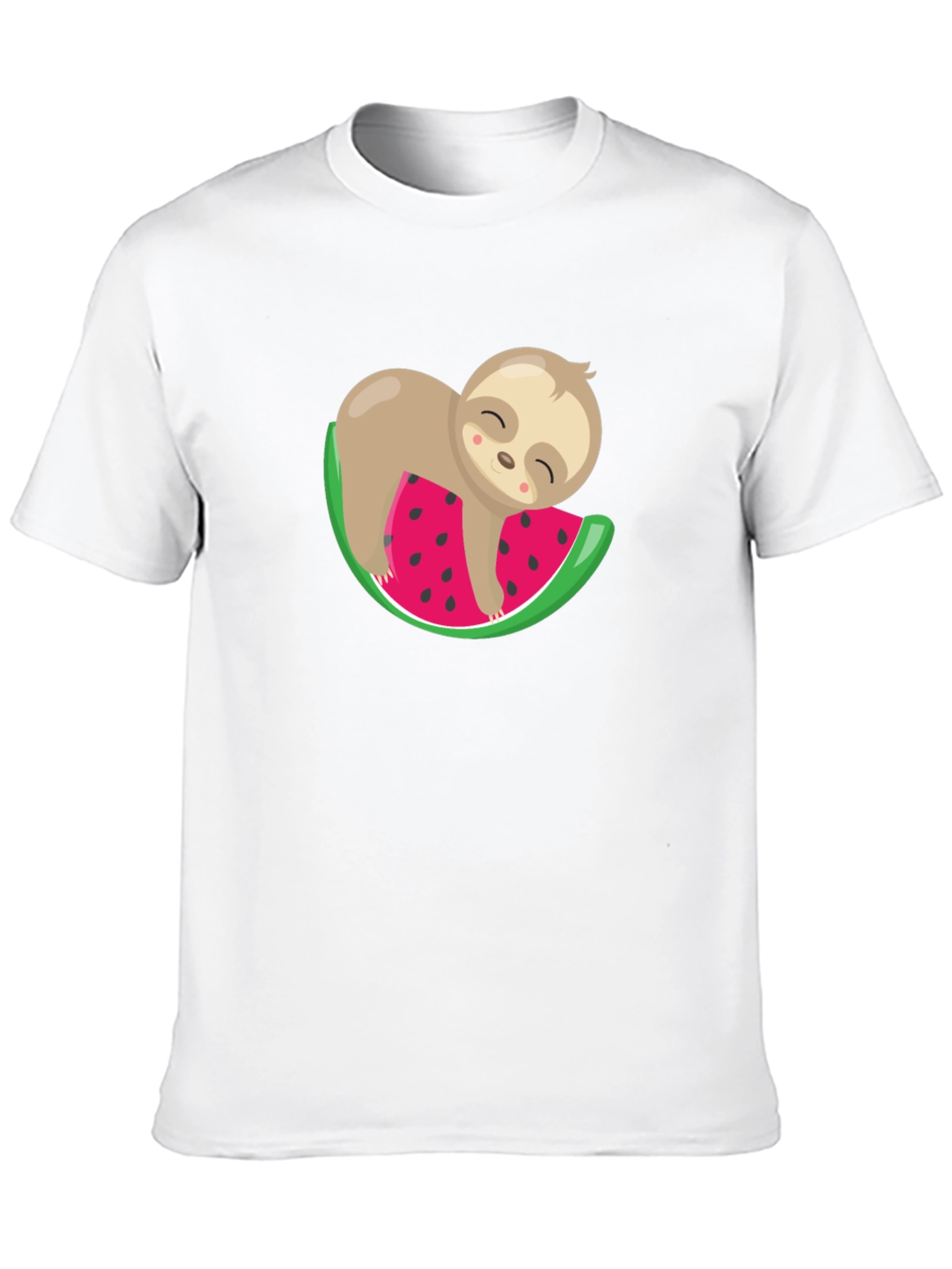 Cute Sloth Watermelon Graphic Tee - Unisex Black T-Shirt