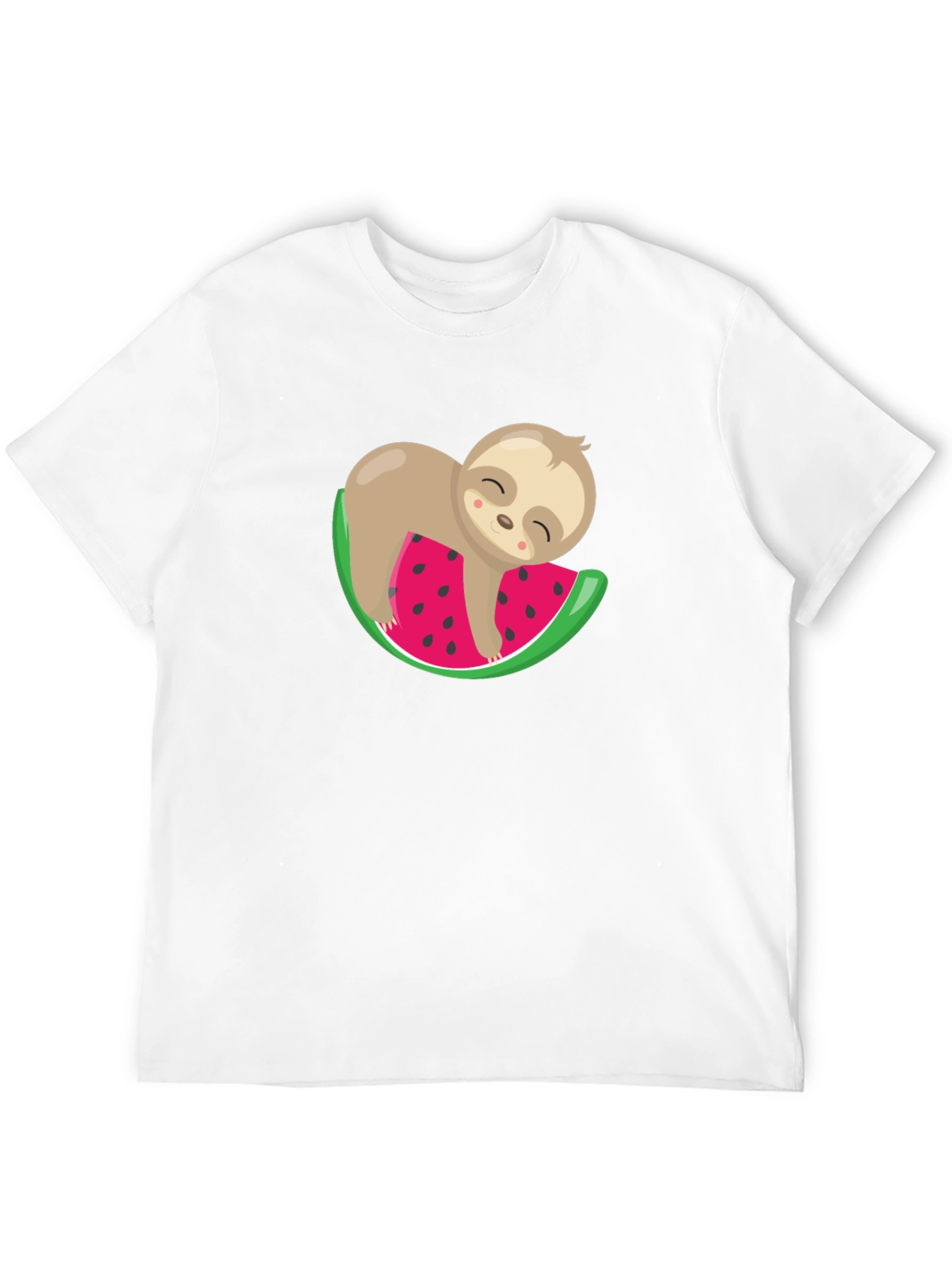 Cute Sloth Watermelon Graphic Tee - Unisex Black T-Shirt