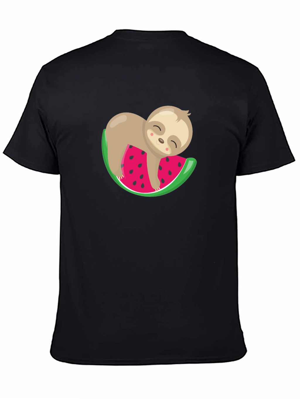 Cute Sloth Watermelon Graphic Tee - Unisex Black T-Shirt