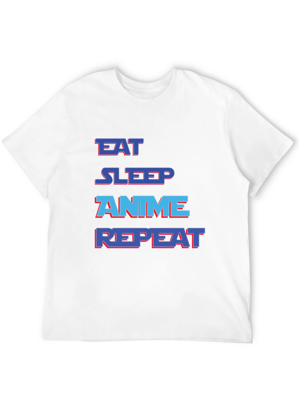 Eat Sleep Anime Repeat Black Graphic T-Shirt