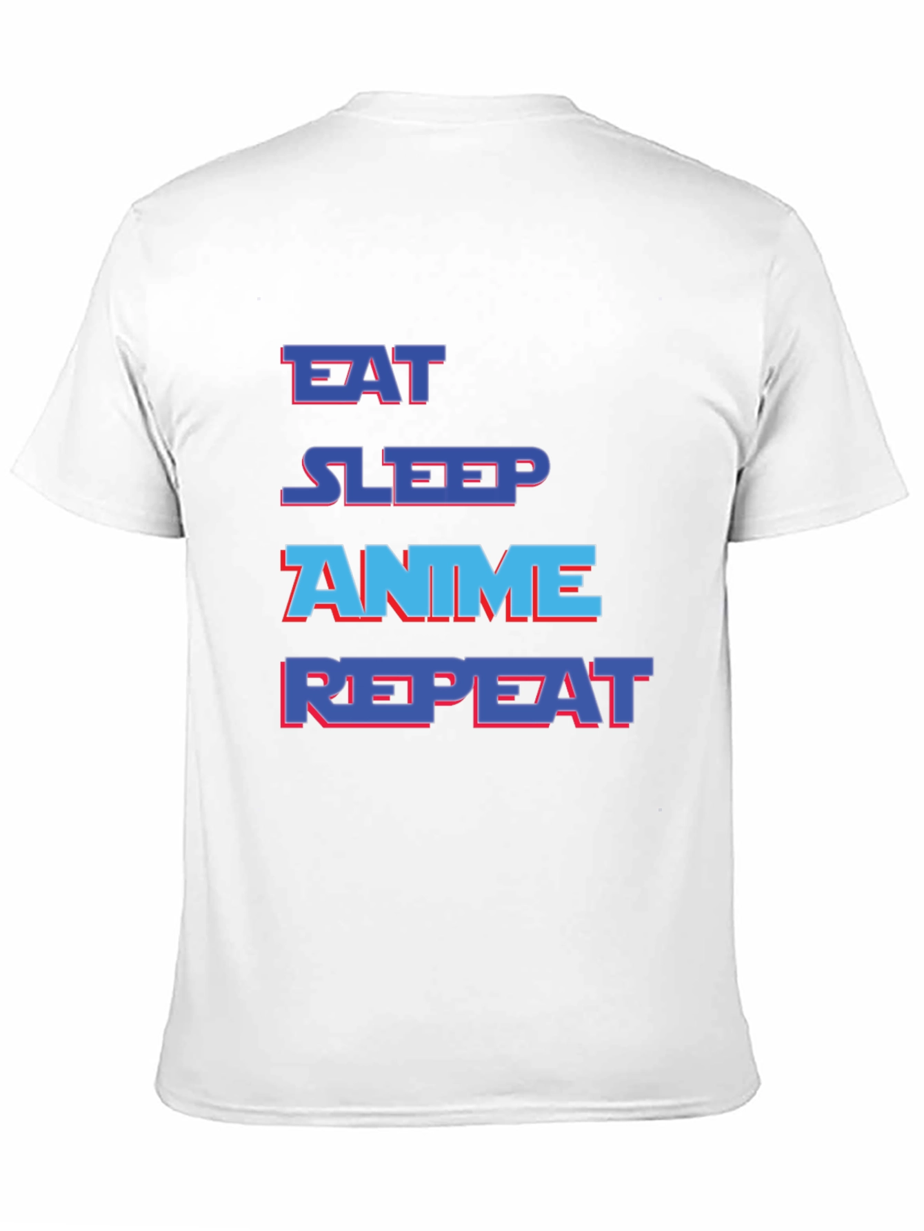 Eat Sleep Anime Repeat Black Graphic T-Shirt