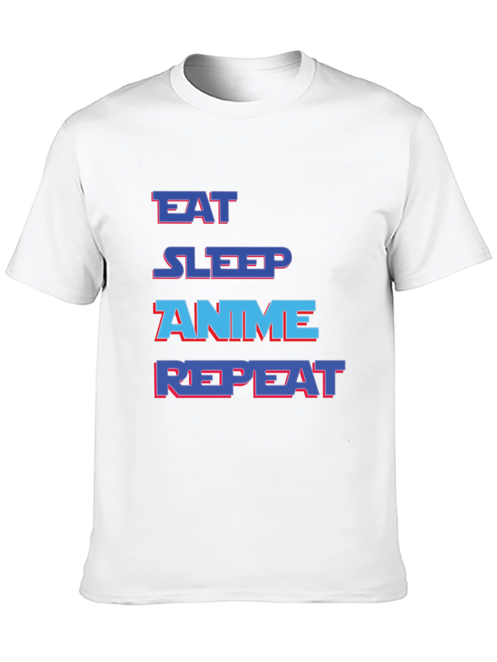 Eat Sleep Anime Repeat Black Graphic T-Shirt