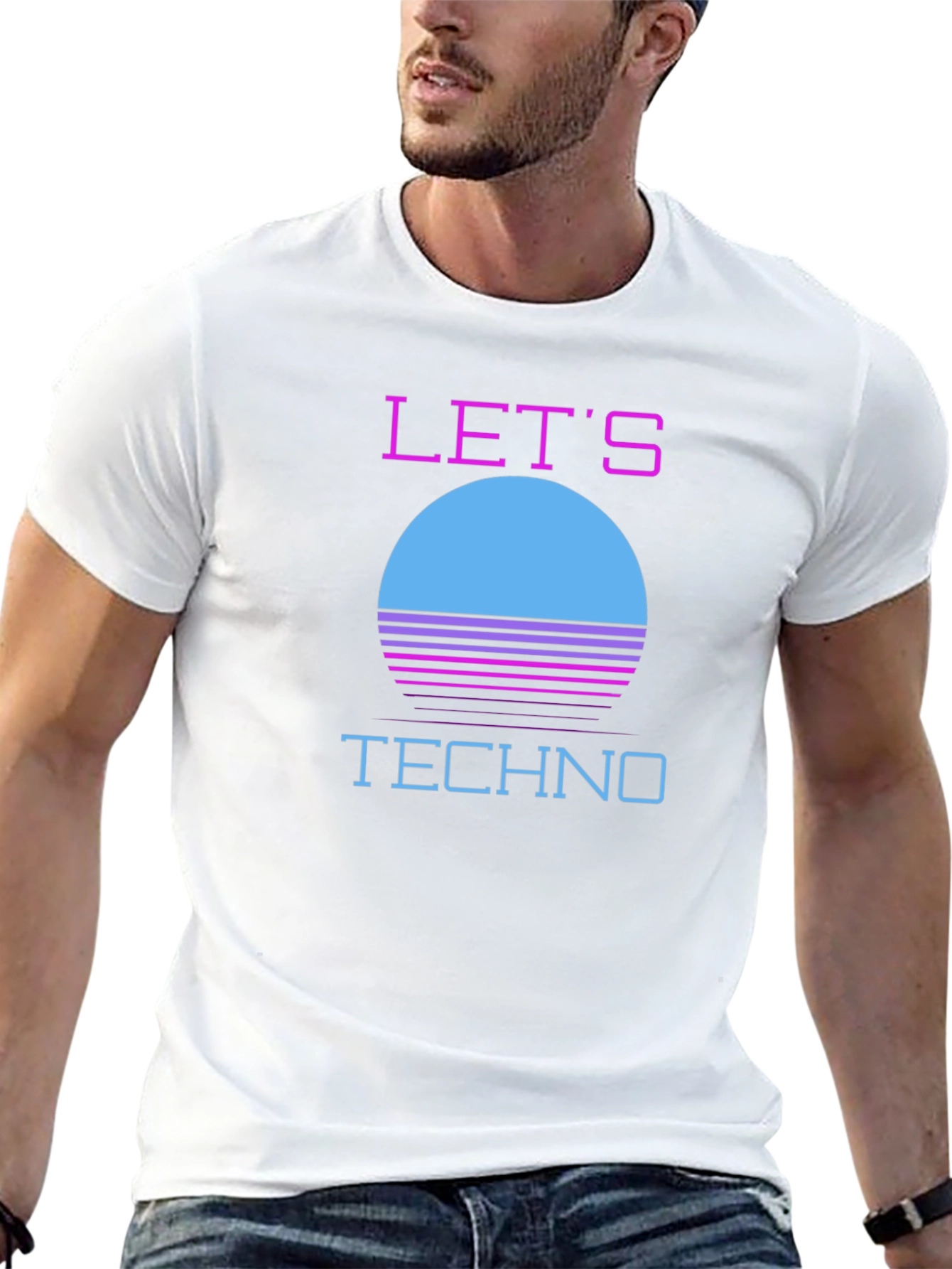 Retro Lets Techno T-Shirt - 80s Inspired Design