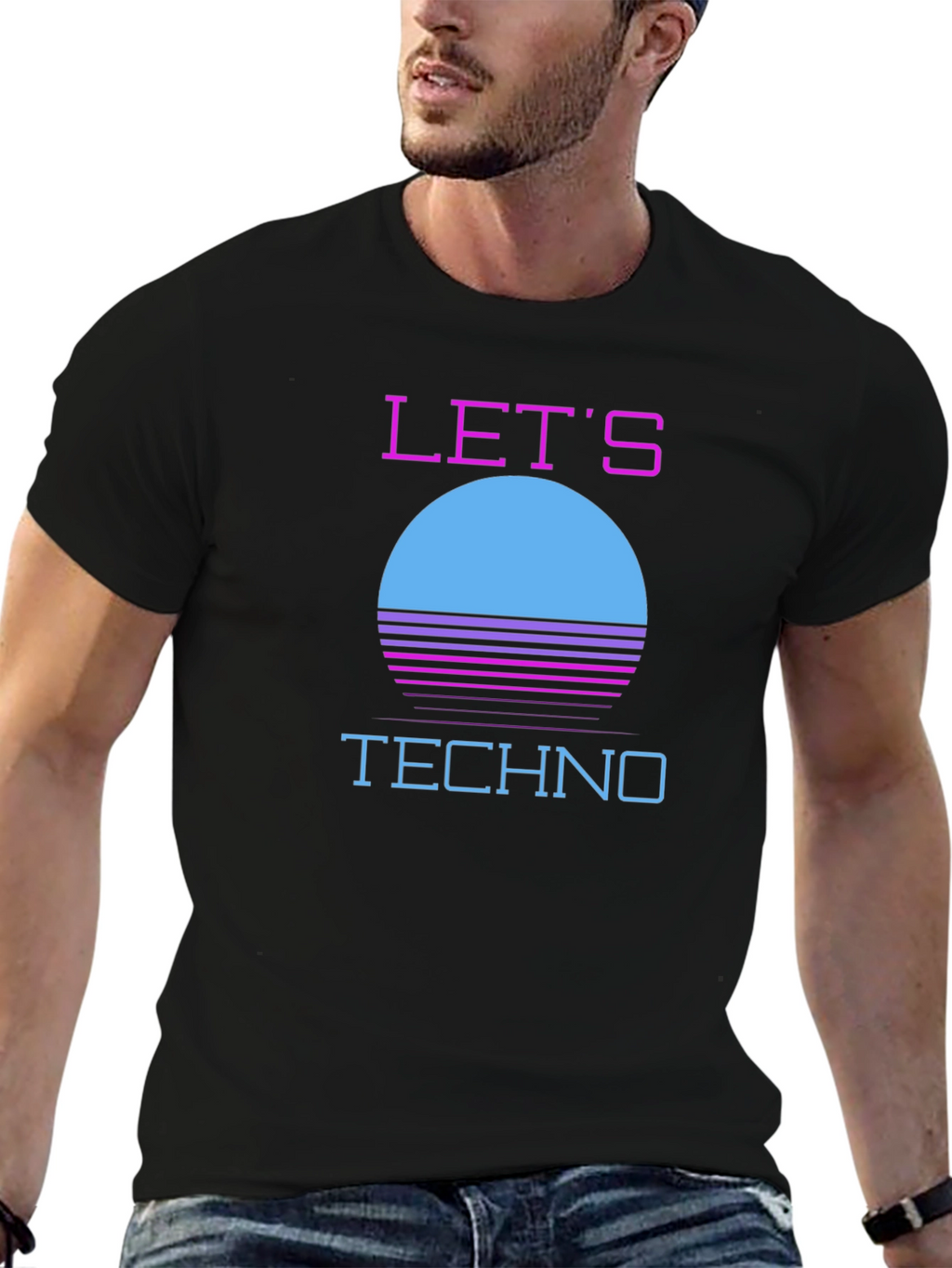 Retro Lets Techno T-Shirt - 80s Inspired Design