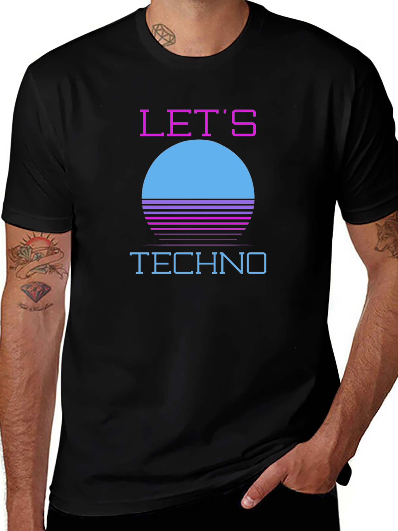 Retro Lets Techno T-Shirt - 80s Inspired Design