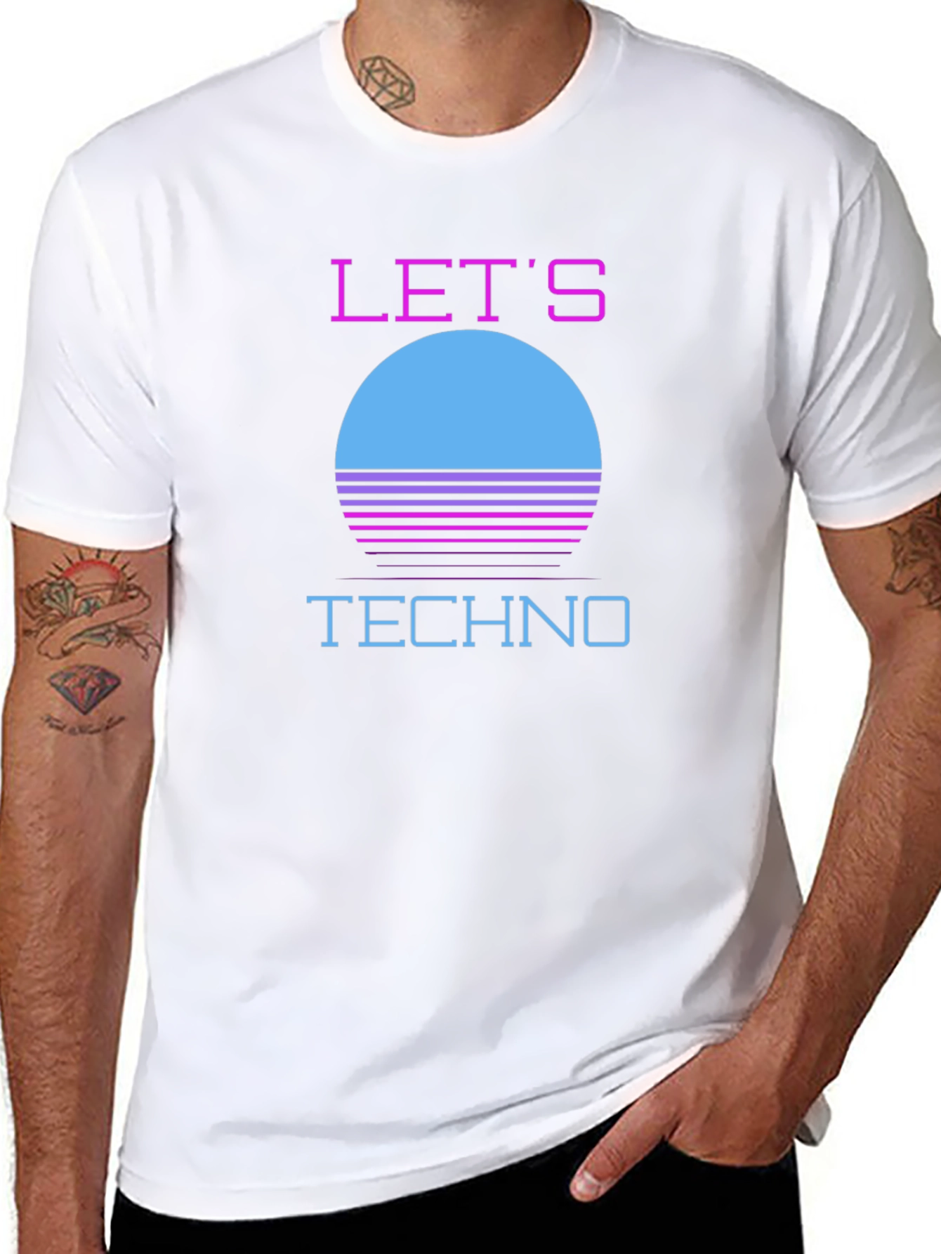 Retro Lets Techno T-Shirt - 80s Inspired Design