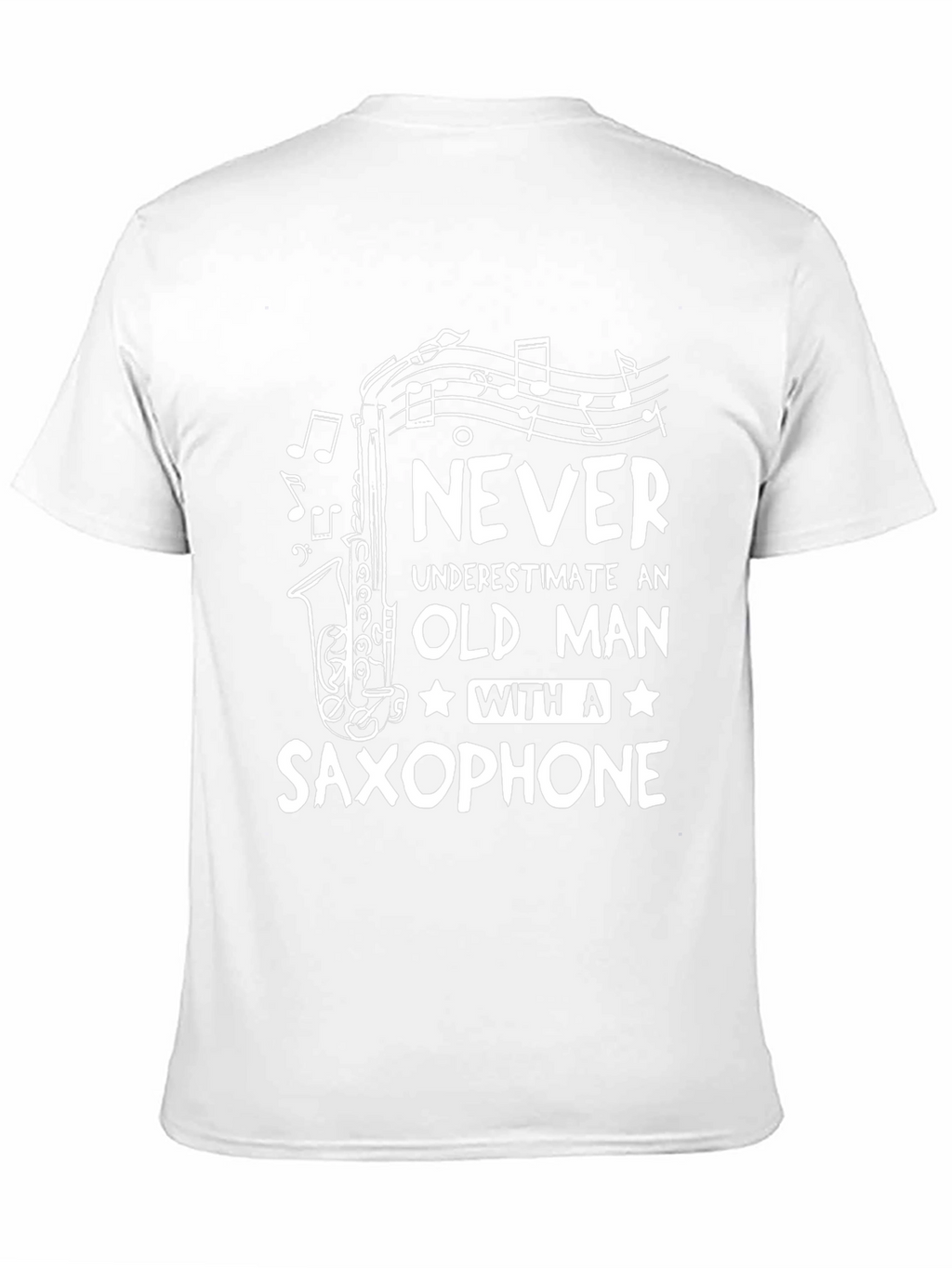 Saxophone Old Man T-Shirt - Music Lover Gift