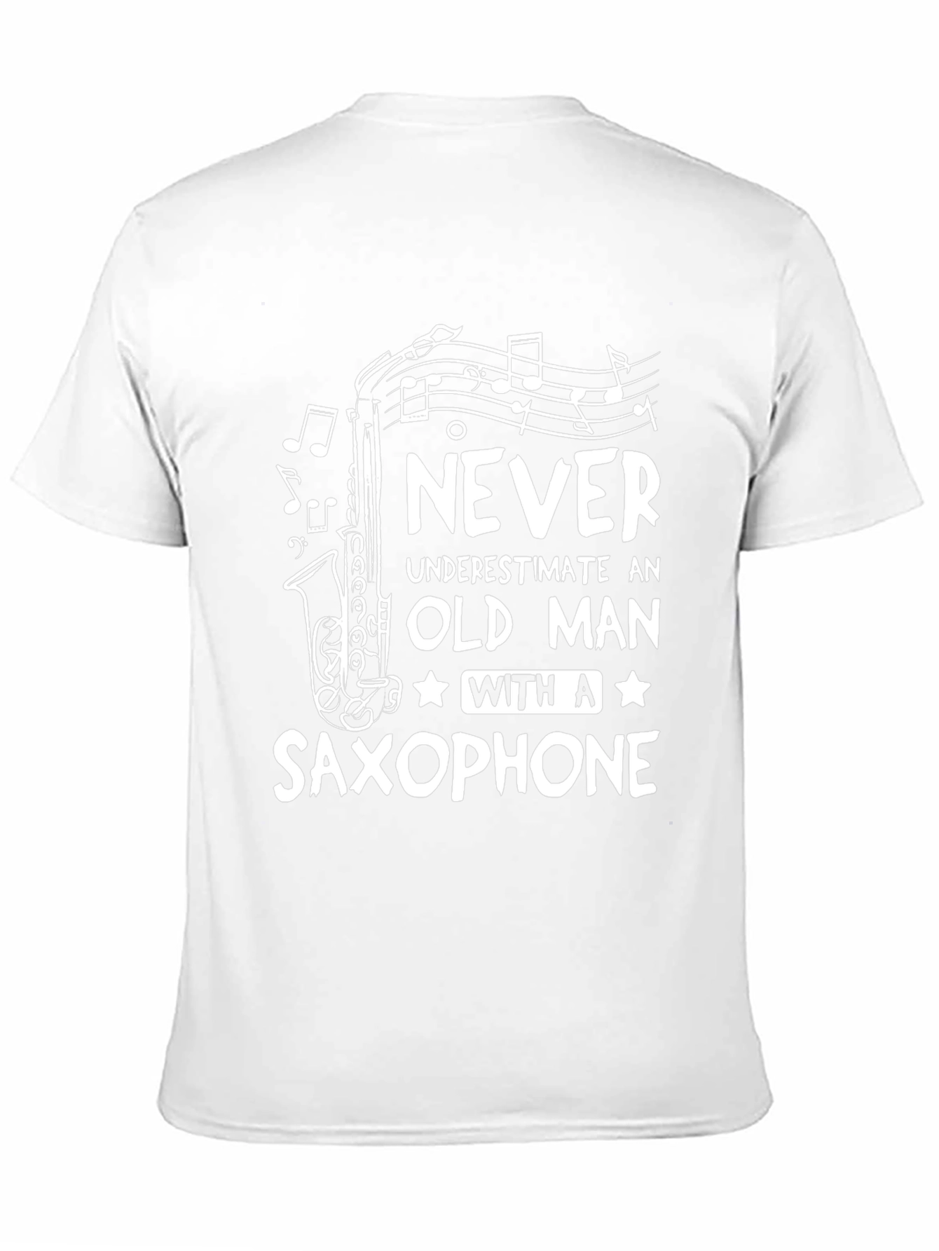 Saxophone Old Man T-Shirt - Music Lover Gift