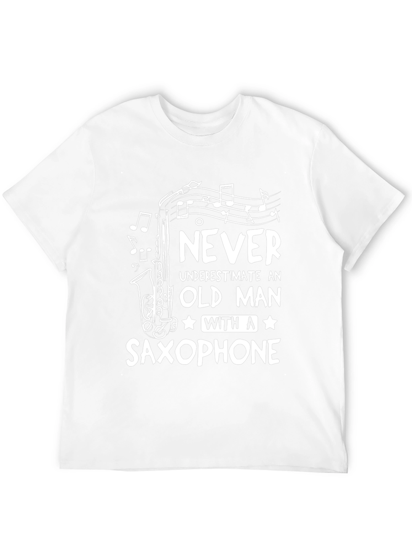 Saxophone Old Man T-Shirt - Music Lover Gift