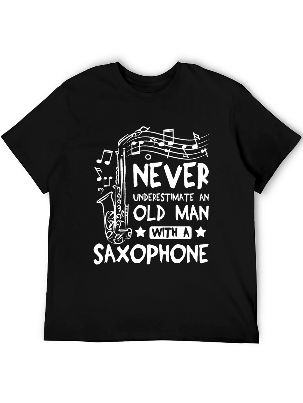 Saxophone Old Man T-Shirt - Music Lover Gift