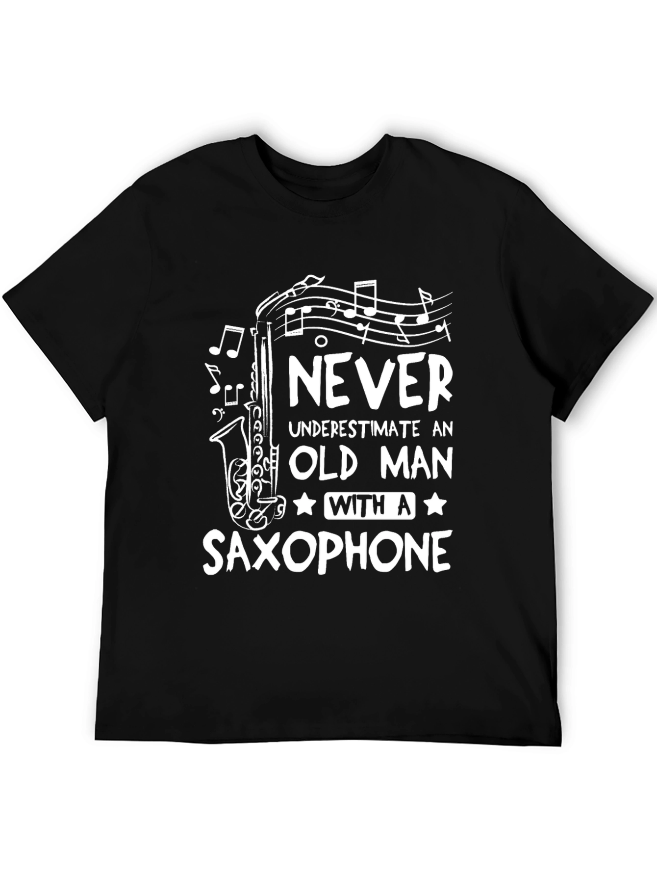 Saxophone Old Man T-Shirt - Music Lover Gift