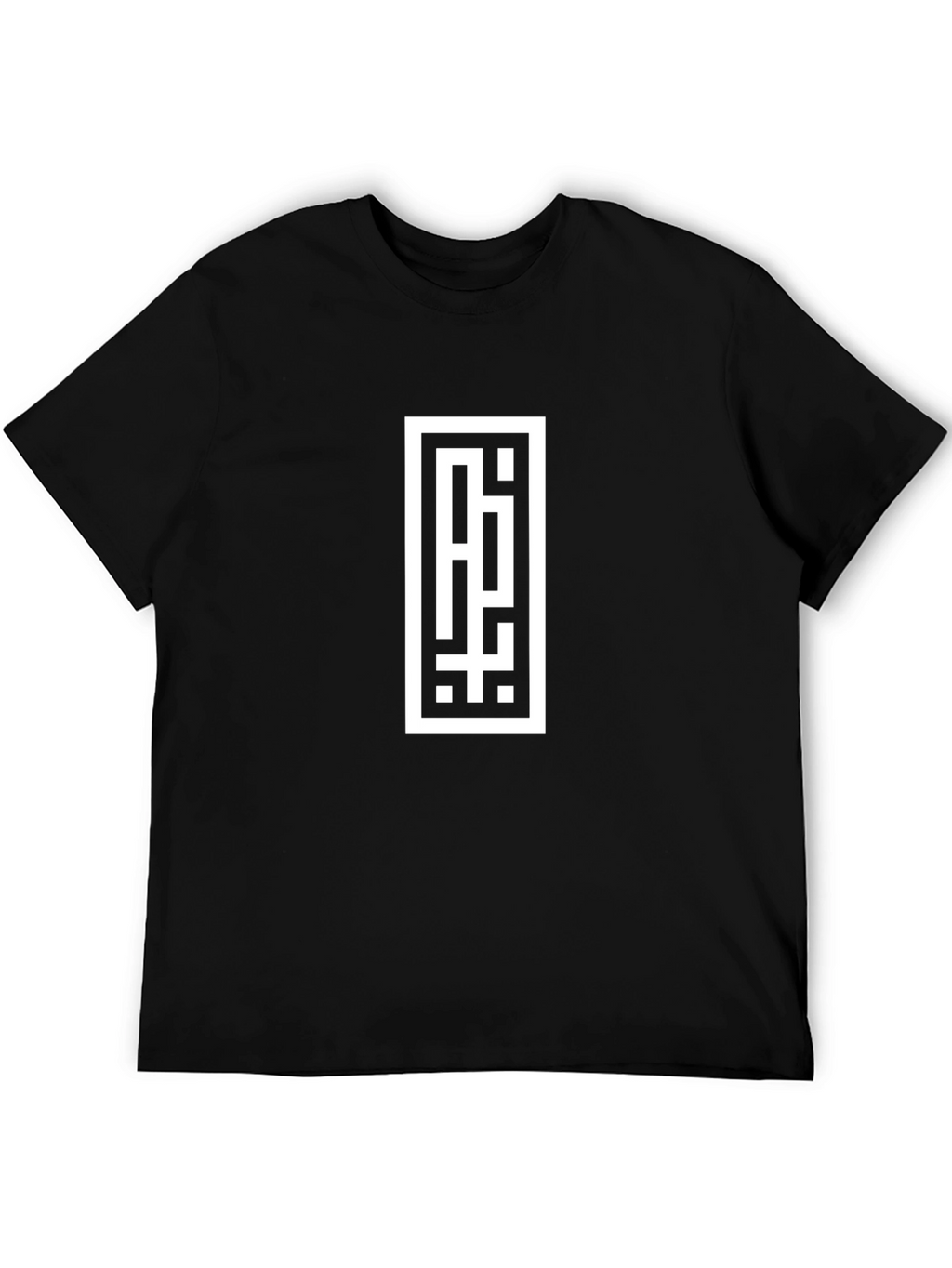 Modern Black Tee with Abstract White Graphic