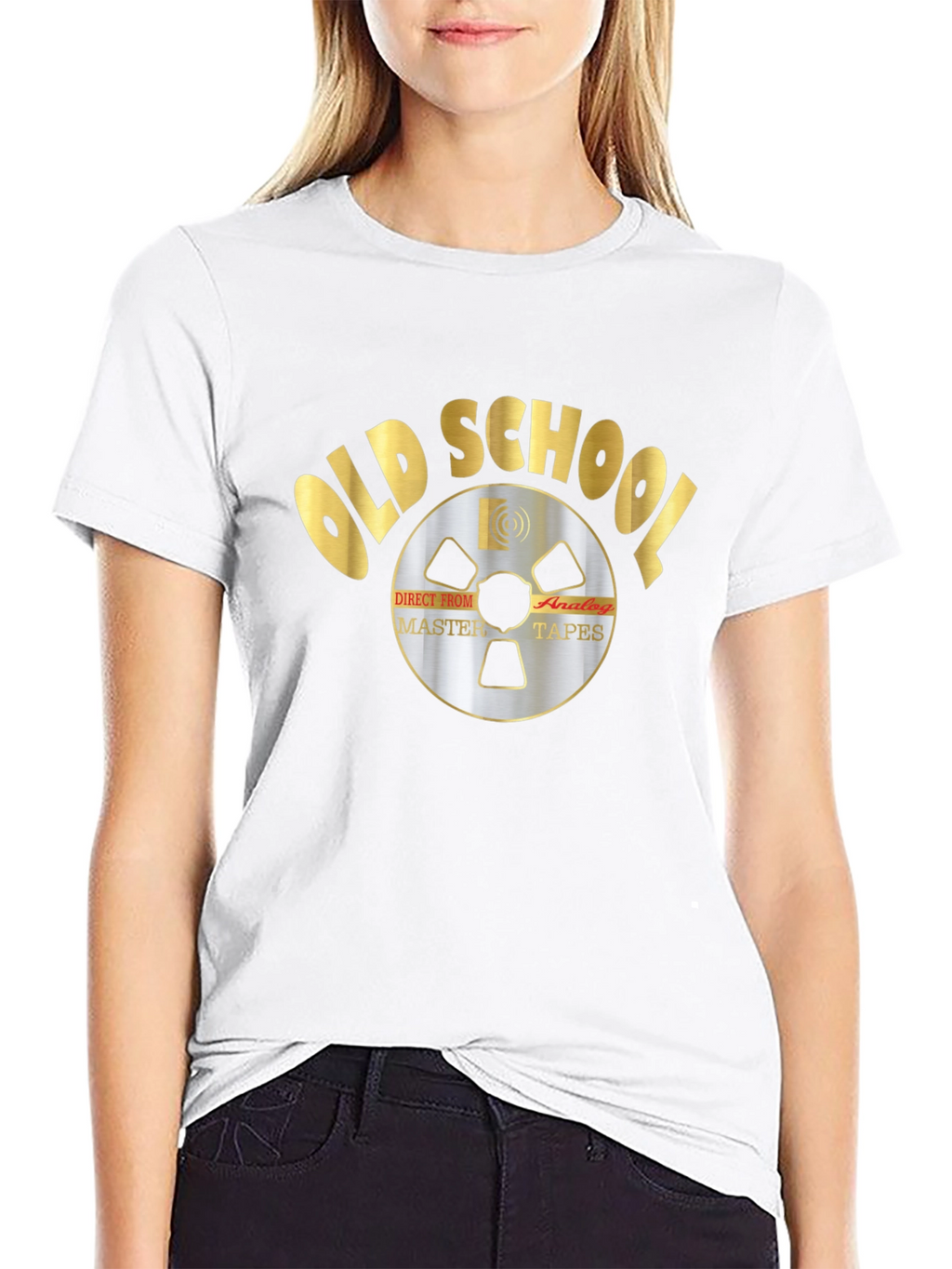 Old School Analog Master Tapes Black Graphic Tee