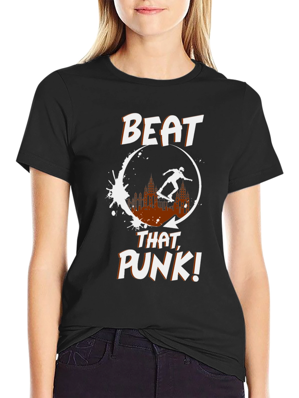 Skateboarding Graphic Tee - Beat That Punk!