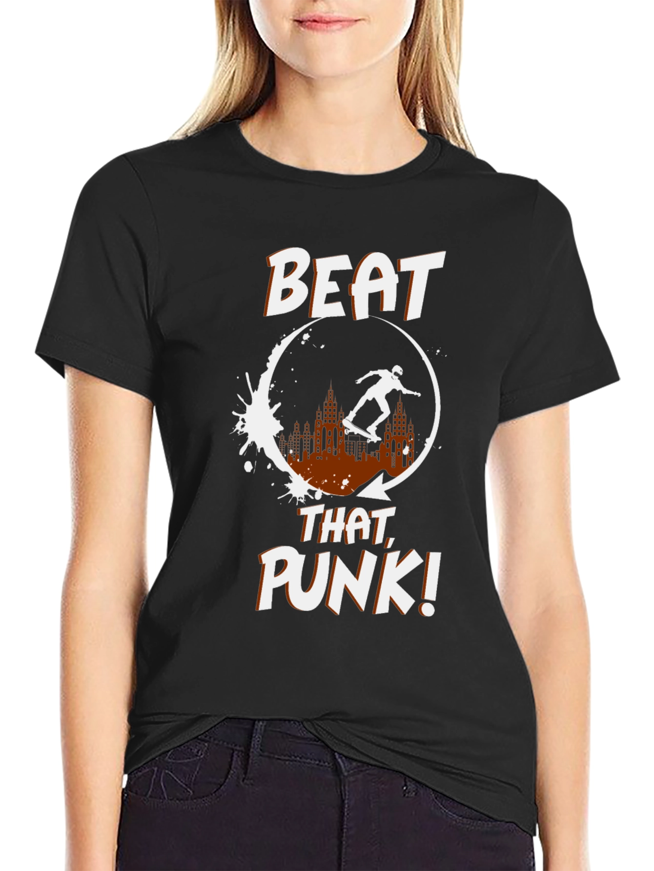 Skateboarding Graphic Tee - Beat That Punk!