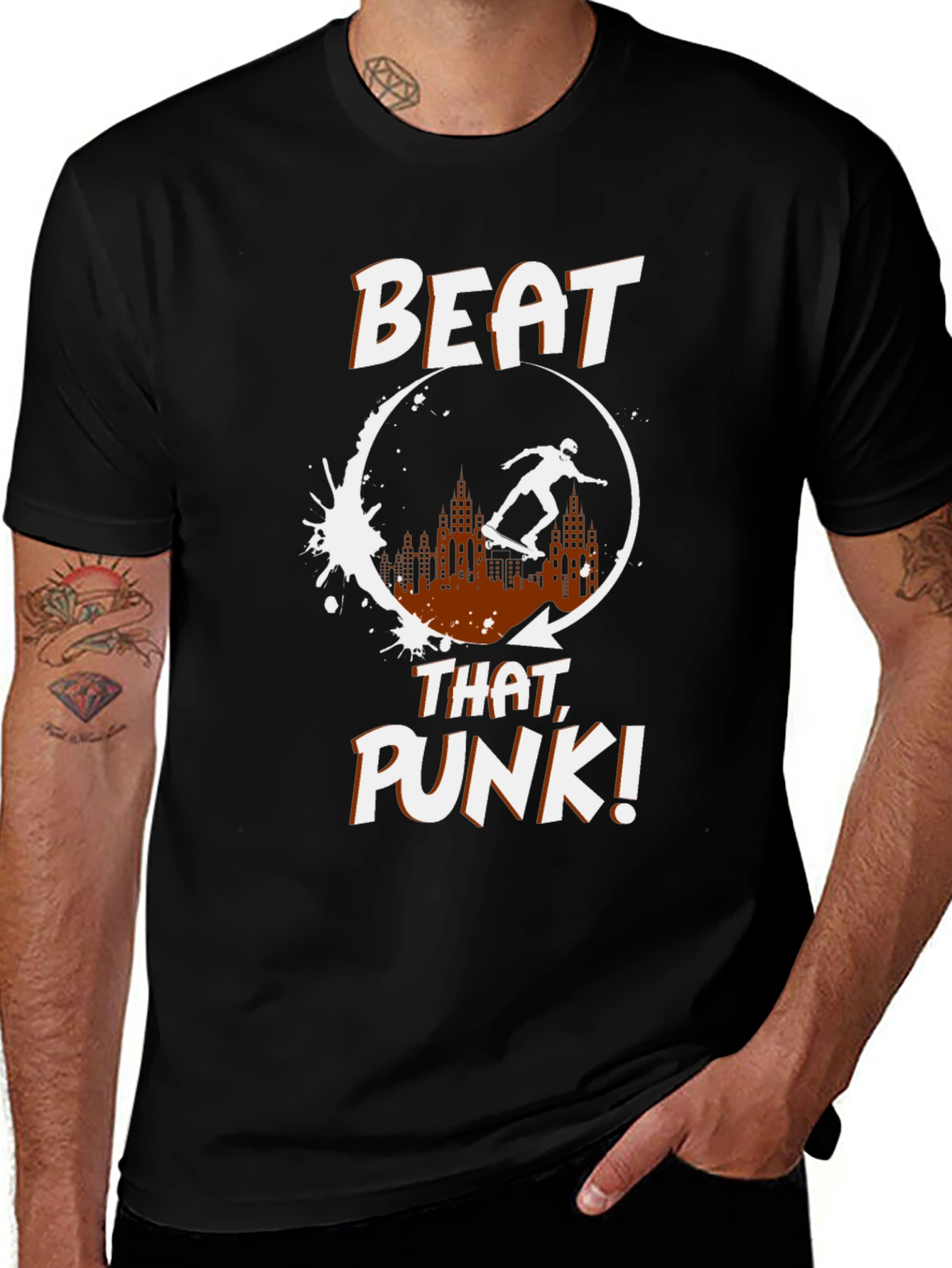 Skateboarding Graphic Tee - Beat That Punk!