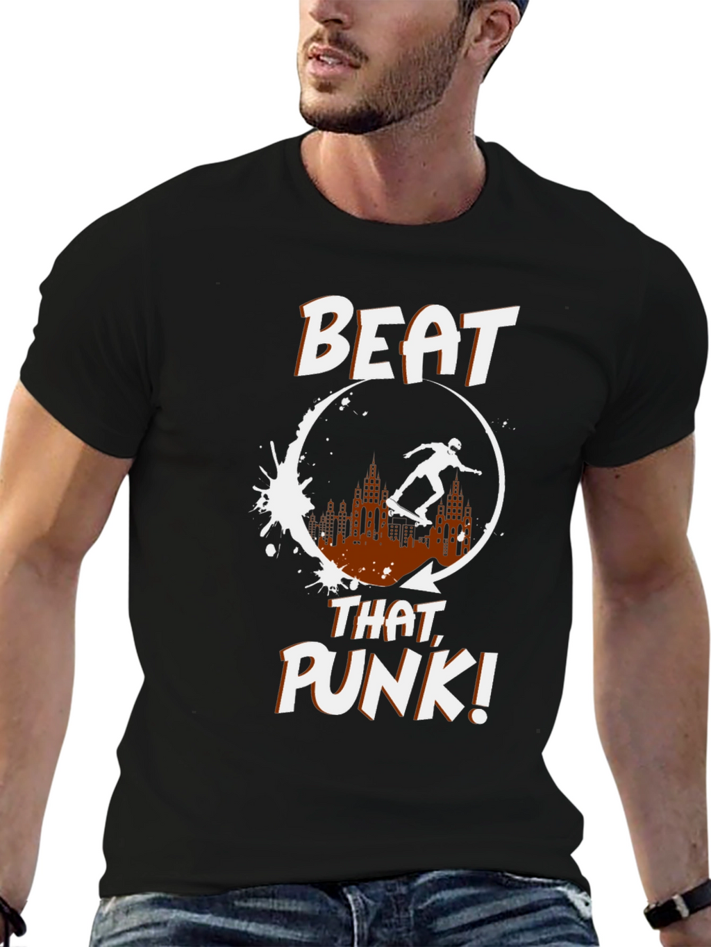 Skateboarding Graphic Tee - Beat That Punk!