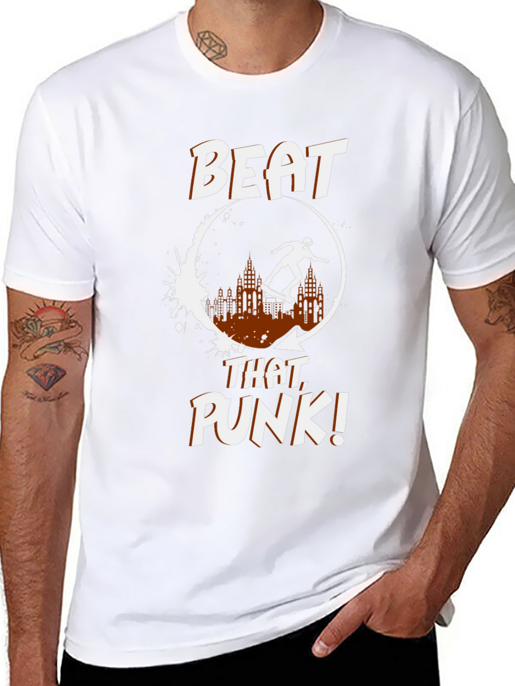 Skateboarding Graphic Tee - Beat That Punk!