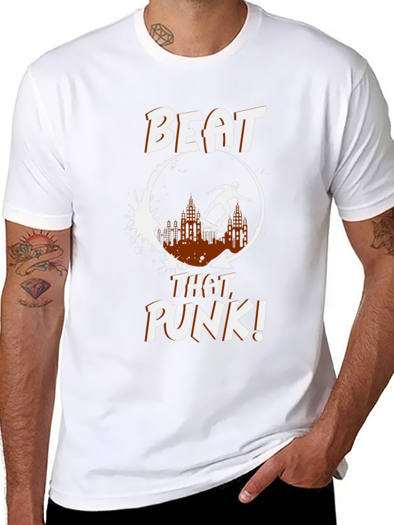 Skateboarding Graphic Tee - Beat That Punk!