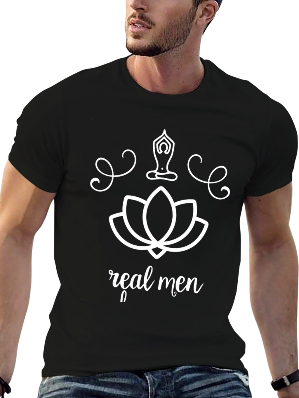 Real Men Do Yoga Black T-Shirt