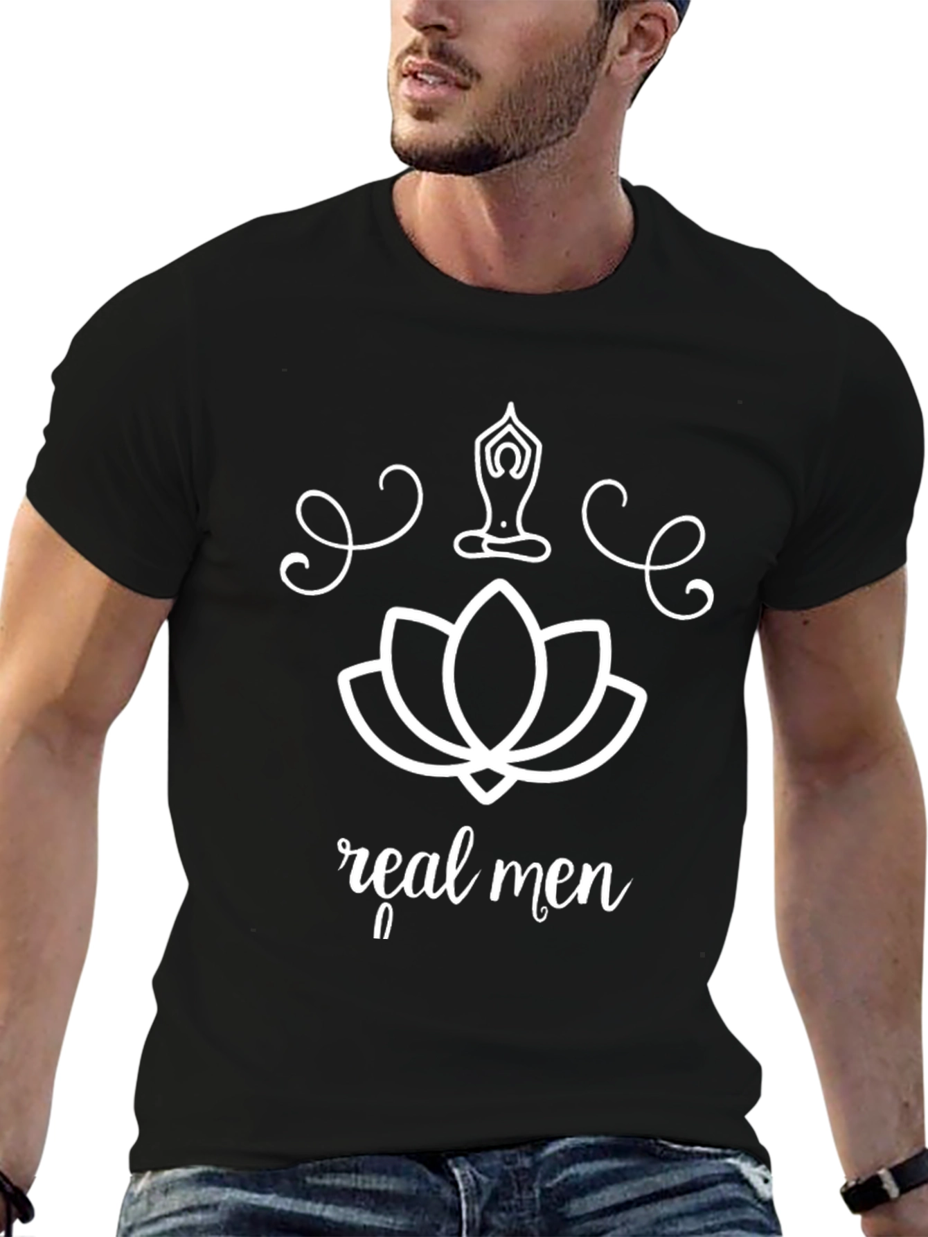 Real Men Do Yoga Black T-Shirt