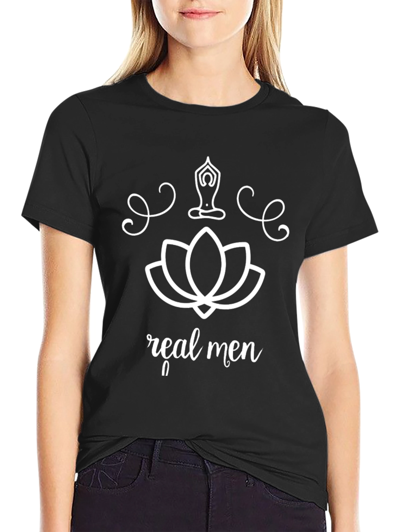 Real Men Do Yoga Black T-Shirt